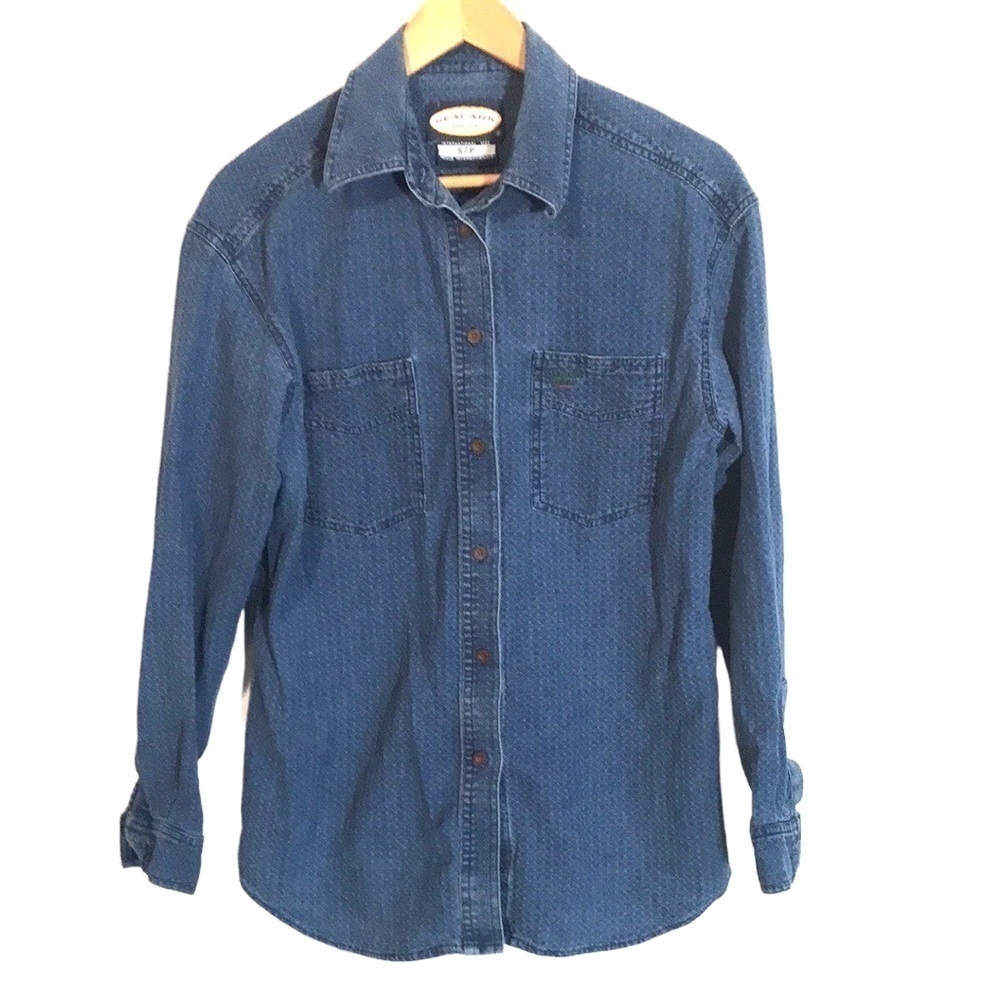 VINTAGE Sealark West Long sleeve denim button front shirt size small oversized